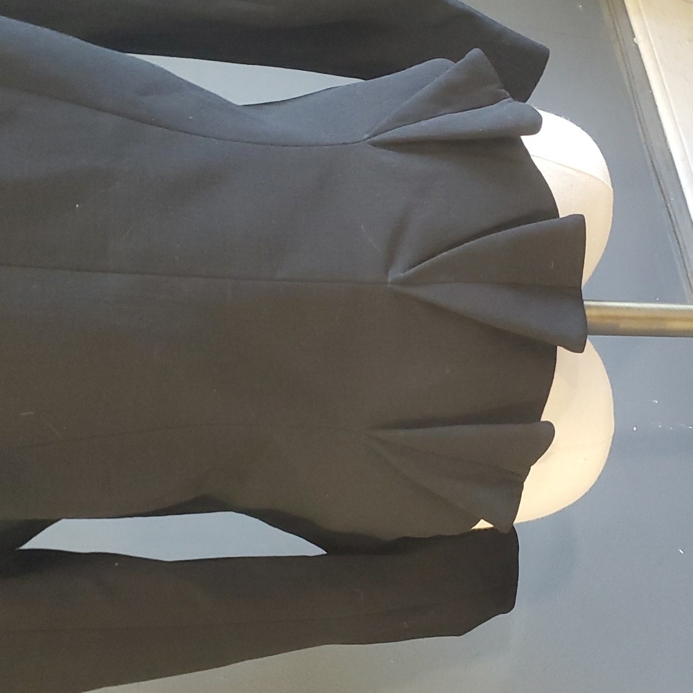 Ralph lauren black label wool blend women black zip front jacket blazer size 8 - Picture 5 of 14